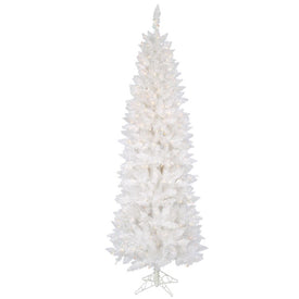 7.5' Sparkle White Spruce Pencil Artificial Christmas Tree with 350 Clear Lights