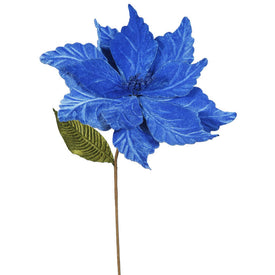 12" x 22" Blue Poinsettia Artificial Flower Picks 6 Per Bag