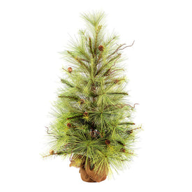 3' Unlit Jasper Pine Artificial Christmas Tree with Burlap Base