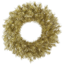 24" Unlit Gold/Silver Tinsel Artificial Christmas Wreath without Lights