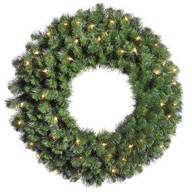 30" Pre-Lit Douglas Fir Artificial Christmas Wreath with 50 Clear Lights