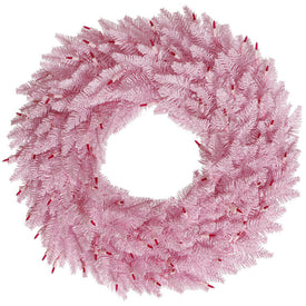 24" Unlit Pink Fir Artificial Christmas Wreath