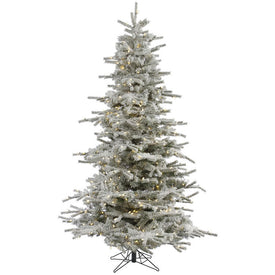 7.5' Pre-Lit Flocked Sierra Fir Artificial Christmas Tree with Warm White LED Dura-Lit Lights