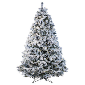10' Flocked Alaskan Pine Artificial Christmas Tree with Warm White LED Dura-Lit Lights