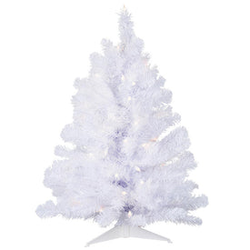 3' Pre-Lit Crystal White Spruce Artificial Christmas Tree with 50 Clear Lights