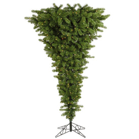 5.5' Green Upside Down Artificial Christmas Tree with Clear Dura-Lit Lights