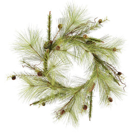 24" Unlit Jasper Pine Artificial Wreath