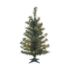2' Pre-Lit Canadian Pine Artificial Christmas Tree with 35 Warm White Dura-Lit LED Lights
