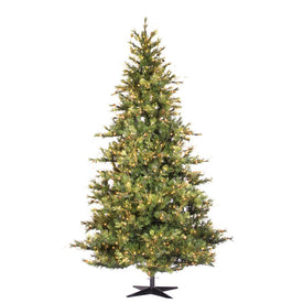 7.5' Pre-Lit Mixed Country Pine Slim Artificial Christmas Tree with Clear Dura-Lit Mini Lights