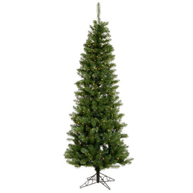 9.5' Salem Pencil Pine Artificial Christmas Tree with Clear Dura-Lit Lights