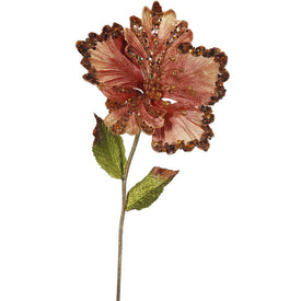 23" Copper Hibiscus Artificial Christmas Picks 3 Per Bag