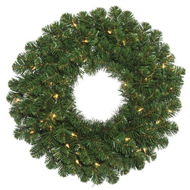 48" Pre-Lit Oregon Fir Artificial Christmas Wreath with 150 Clear Lights