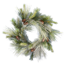 30" Unlit Frosted Myers Pine Artificial Wreath