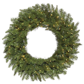 30" Pre-Lit Carlsbad Fir Wreath with 200 Warm White Wide-Angle LED Lights