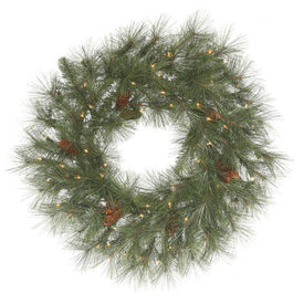 30" Pre-Lit Nederland Mixed Pine Artificial Christmas Wreath with 70 Clear Dura-Lit LED Mini Lights