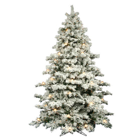 9' Flocked Alaskan Pine Artificial Christmas Tree with Clear Dura-Lit/G50 Lights