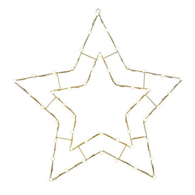 48" Lighted White Five-Point Star Wire Silhouette Christmas Wall Decoration with C7 LED Lights