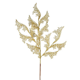 27" Gold Glitter Coral Bells Leaf Lace Sprays 12 Per Box