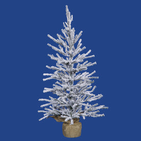 4' Unlit Flocked Angel Pine Artificial Christmas Tree