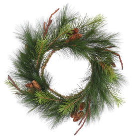 24" Unlit Bavarian Pine Artificial Christmas Wreath