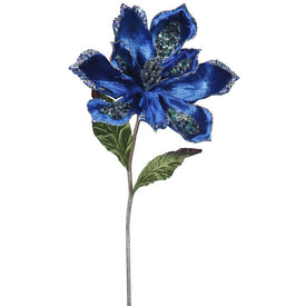 22" Blue Velvet Magnolia Artificial Christmas Picks 3 Per Bag