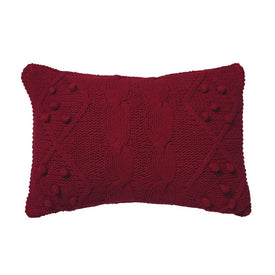 Red French Knot 20" x 14" Throw Pillow with Insert