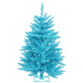 2' Pre-Lit Sky Blue Artificial Christmas Tree with 35 Teal Lights