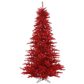 3' Unlit Red Tinsel Artificial Fir Christmas Tree