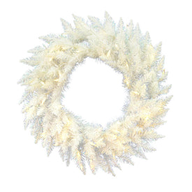 48" Sparkle White Spruce Artificial Christmas Wreath with 200 Warm White Lights