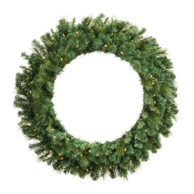 42" Pre-Lit Mixed Brussels Pine Artificial Wreath with 150 Warm White Dura-Lit LED Mini Lights