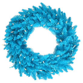 24" Unlit Sky Blue Fir Artificial Christmas Wreath