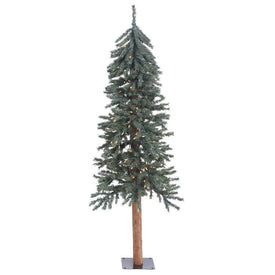 5' Pre-Lit Natural Bark Alpine Artificial Christmas Tree with Clear Dura-Lit Lights