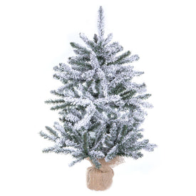 2.5' Unlit Flocked Anoka Pine Artificial Christmas Tree