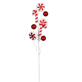 8" x 20" Red/White Candy Cane Swirl Sprays 6 Per Bag