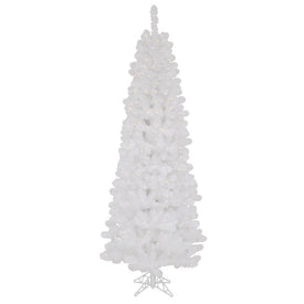7.5' White Salem Pencil Pine Artificial Christmas Tree with 350 Clear Lights