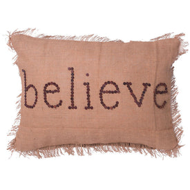 Holiday Words Believe 20" x 14" Throw Pillow with Insert