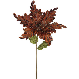 31" Chocolate Velvet Poinsettia Artificial Christmas Picks 3 Per Bag