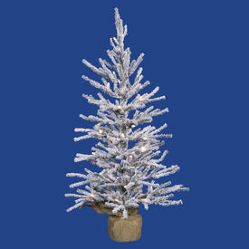 2.5' Pre-Lit Flocked Angel Pine Artificial Christmas Tree with Warm White Dura-Lit LED Lights