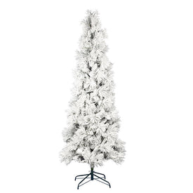 6' x 30" Unlit Flocked Atka Pine Pencil Artificial Christmas tree