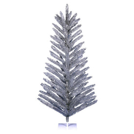 8' x 51" Unlit Vintage Aluminum Tinsel Artificial Christmas Tree with Flat Metal Stand