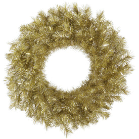30" Unlit Gold/Silver Tinsel Artificial Christmas Wreath without Lights