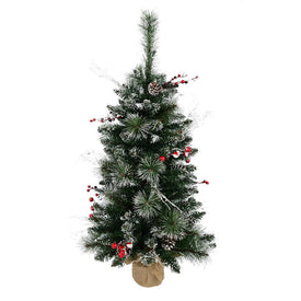 3' Unlit Snow-Tipped Pine and Berry Artificial Christmas Tree