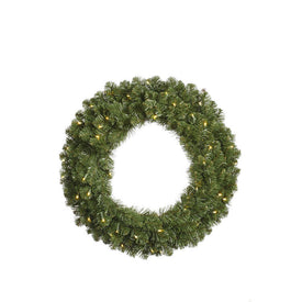 30" Pre-Lit Grand Teton Artificial Christmas Wreath with 50 Warm White LED Lights