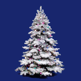 10' Flocked Alaskan Pine Artificial Christmas Tree with Clear Dura-Lit/G50 Lights