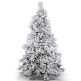 6.5' Unlit Flocked Alberta Artificial Christmas Tree without Lights
