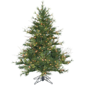 4.5' Pre-Lit Mixed Country Pine Artificial Christmas Tree with Clear Dura-Lit Mini Lights