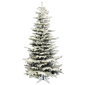 6.5' Unlit Flocked Sierra Fir Slim Artificial Christmas Tree