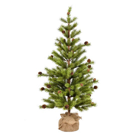 3' Unlit Vernon Pine Artificial Christmas Tree with Burlap Base