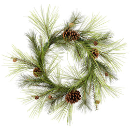 24" Unlit Larkspur Pine Artificial Wreath