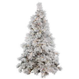 6.5' Pre-Lit Flocked Alberta Artificial Christmas Tree with Clear Lights